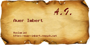 Auer Imbert névjegykártya